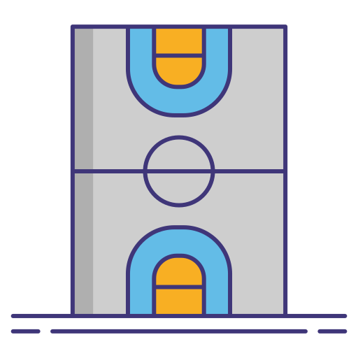 basketball platz Flaticons Lineal Color icon