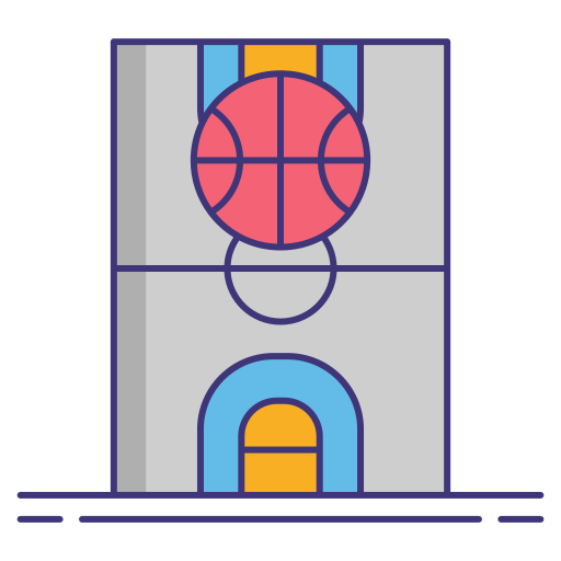 campo de baloncesto Flaticons Lineal Color icono