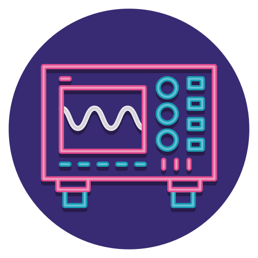 osciloscópio Flaticons Flat Circular Ícone