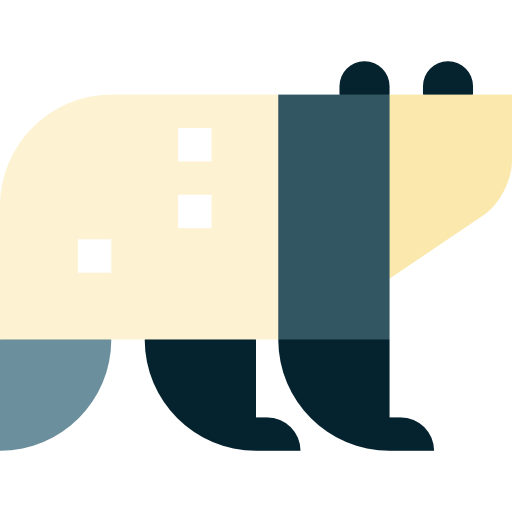 oso panda Basic Straight Flat icono