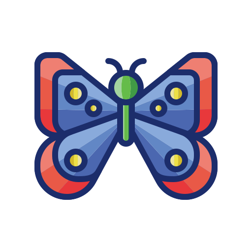 mariposa Flaticons Lineal Color icono