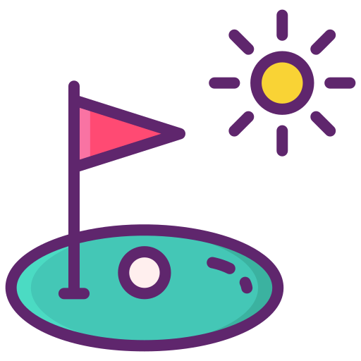 mini golf Flaticons Lineal Color icono