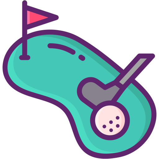 Golf field Flaticons Lineal Color icon