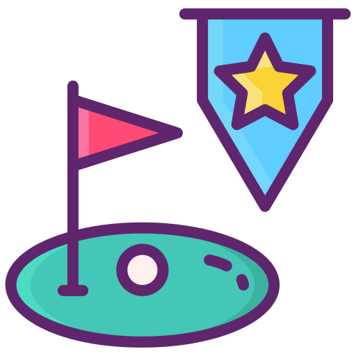 golfbaan Flaticons Lineal Color icoon