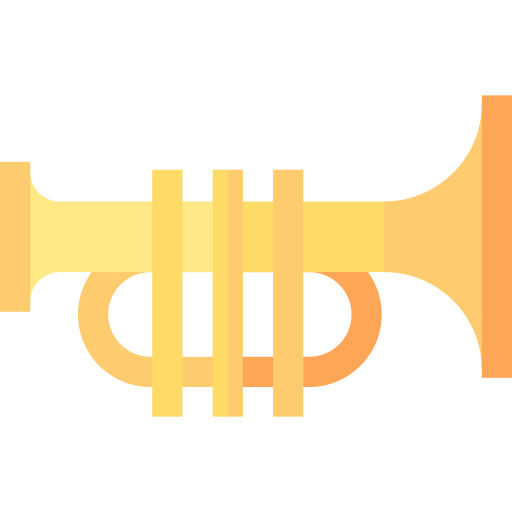 trompete Basic Straight Flat Ícone