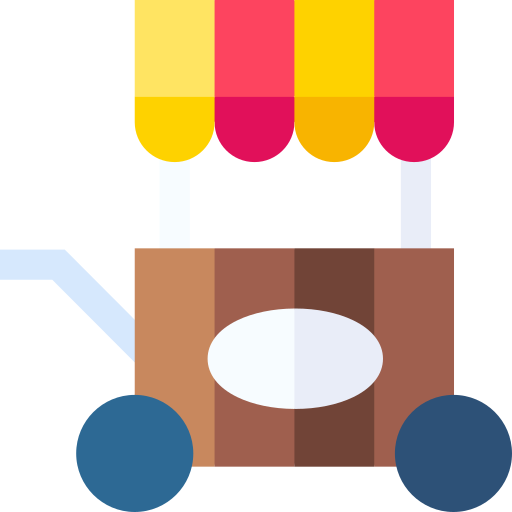 carro de comida Basic Straight Flat icono