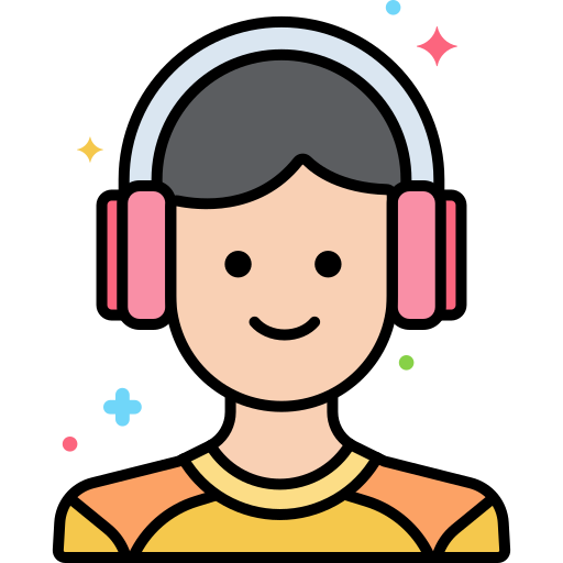 Wireless headphones Flaticons Lineal Color icon