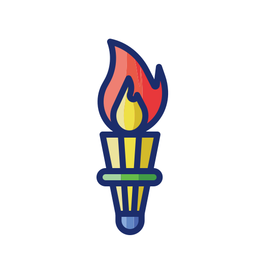 ogień olimpijski Flaticons Lineal Color ikona