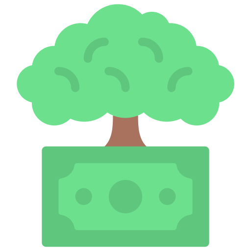 drzewo pieniędzy Juicy Fish Flat ikona