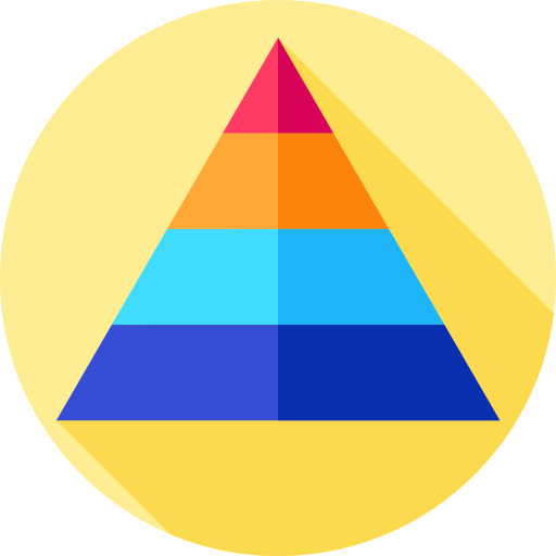 grafico a piramide Flat Circular Flat icona