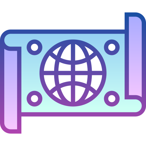 世界地図 Detailed bright Gradient icon