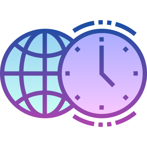 Time zones Detailed bright Gradient icon