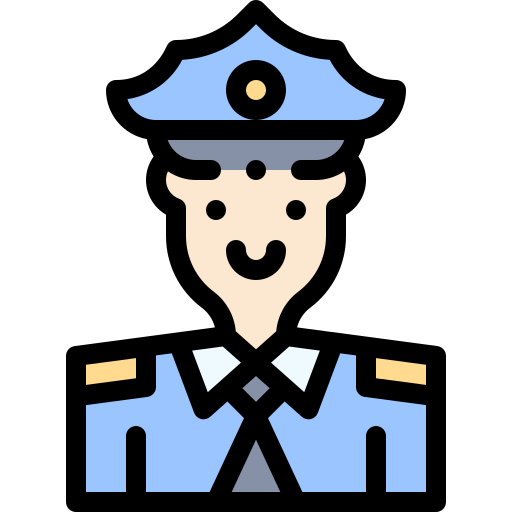 oficial de policía Detailed Rounded Lineal color icono