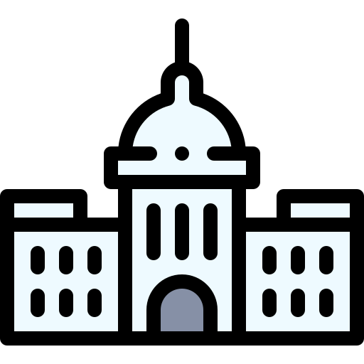 국회 의사당 Detailed Rounded Lineal color icon