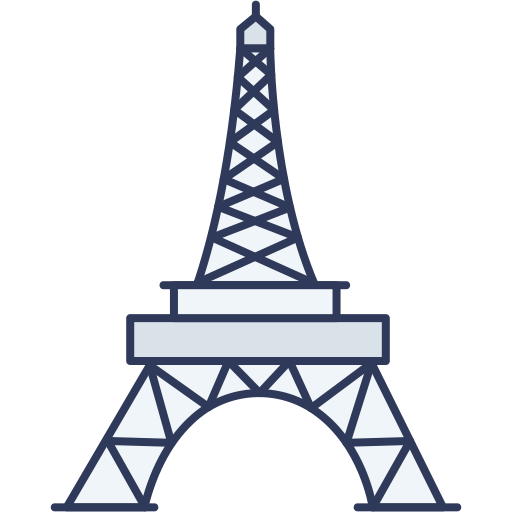 wieża eiffla Dinosoft Lineal Color ikona