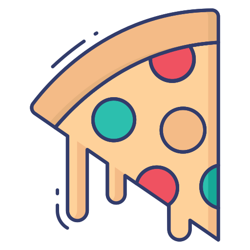 porción de pizza Dinosoft Lineal Color icono
