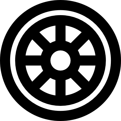 cerchio in lega Basic Black Outline icona