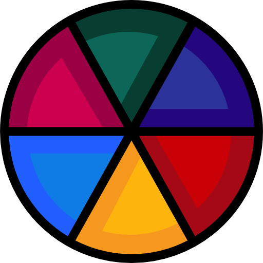 kleurenwiel Basic Mixture Lineal color icoon