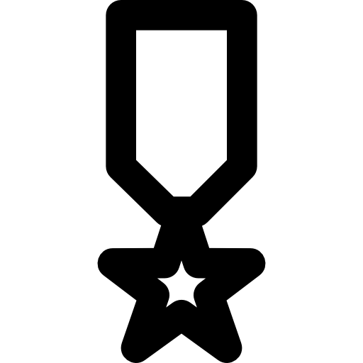 médaille Basic Black Outline Icône