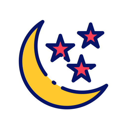luna y estrellas Good Ware Lineal Color icono
