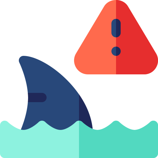 avvertimento sugli squali Basic Rounded Flat icona