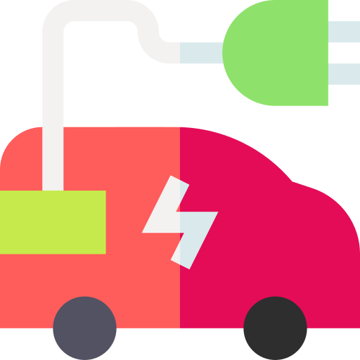 coche eléctrico Basic Straight Flat icono