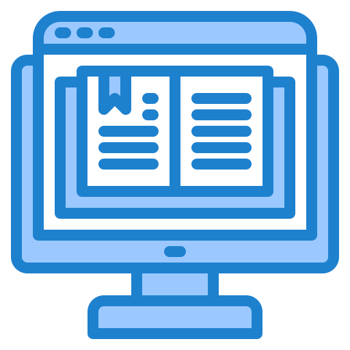 Online learning srip Blue icon