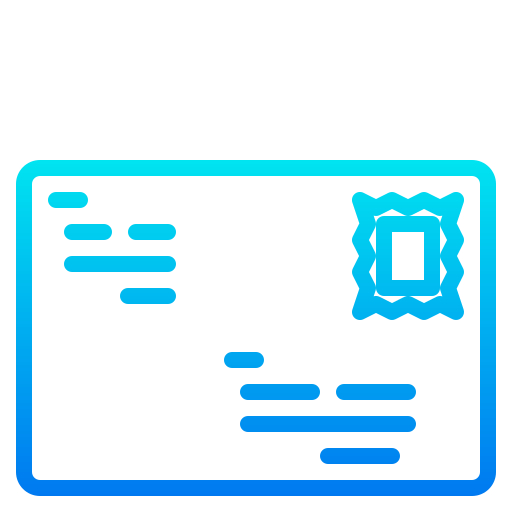 메일 스탬프 srip Gradient icon
