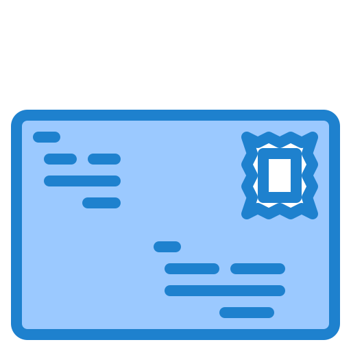sello de correo srip Blue icono