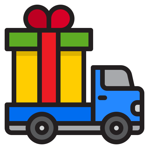 camion de livraison srip Lineal Color Icône