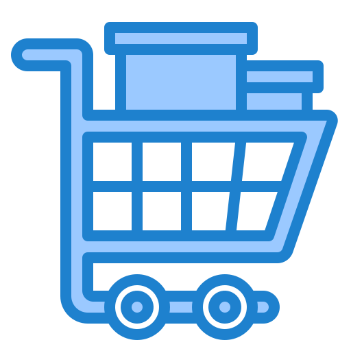 Shopping cart srip Blue icon