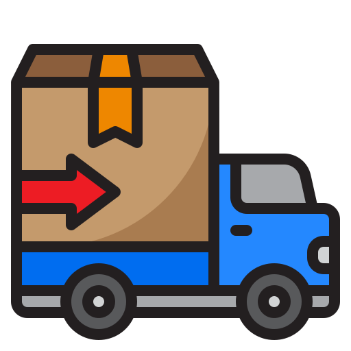 camion de livraison srip Lineal Color Icône
