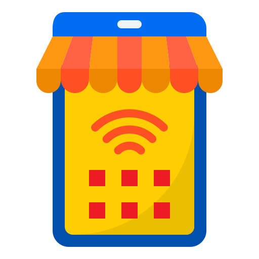 Mobile shop srip Flat icon