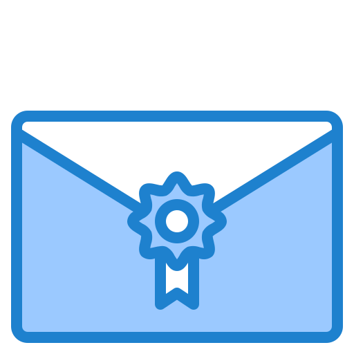 Mail stamp srip Blue icon