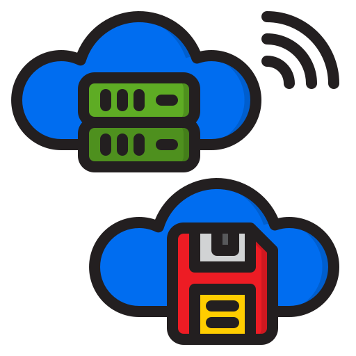 Cloud storage srip Lineal Color icon