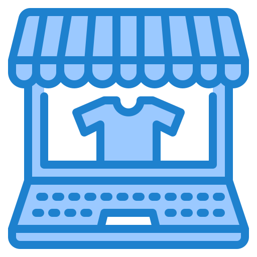 Shopping online srip Blue icon