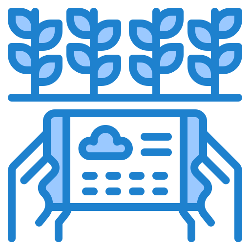 Smart farming srip Blue icon