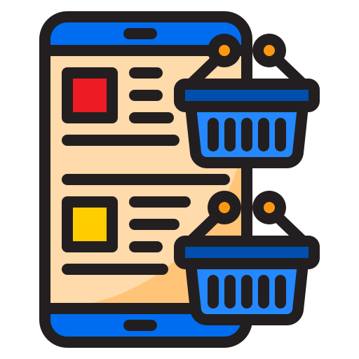 Shopping online srip Lineal Color icon