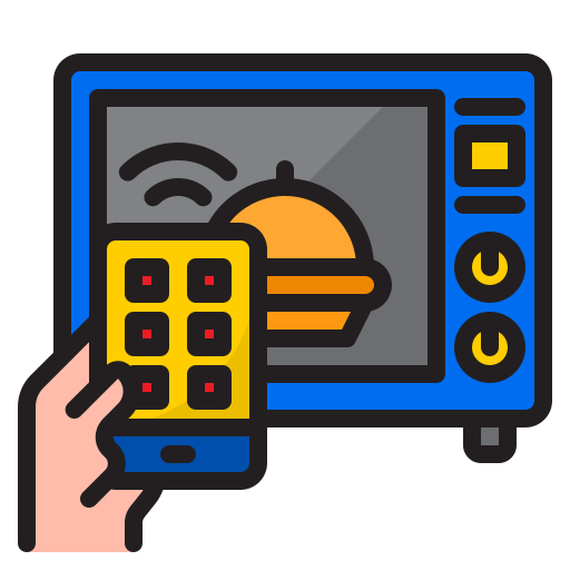 Microwave oven srip Lineal Color icon