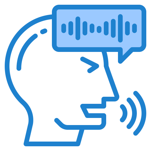 Voice control srip Blue icon