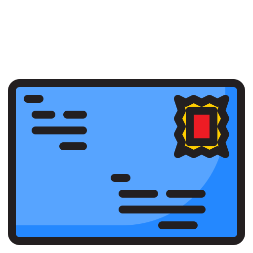 Mail stamp srip Lineal Color icon