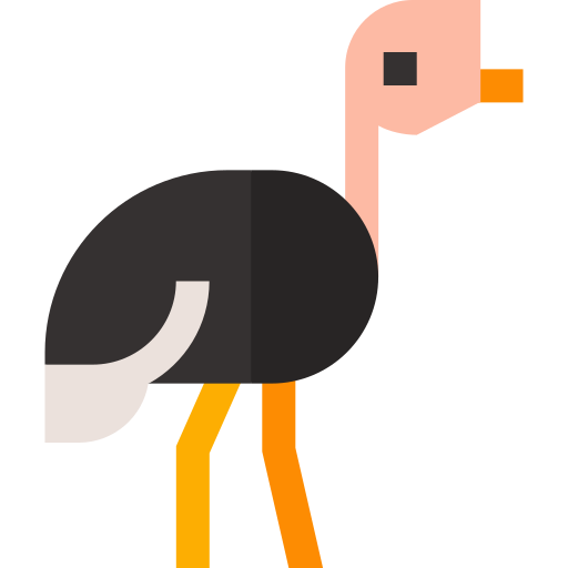 struisvogel Basic Straight Flat icoon