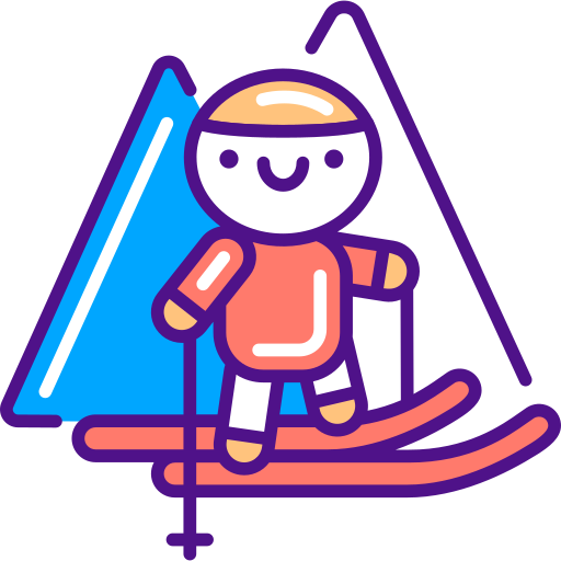 스키 타기 Generic Outline Color icon