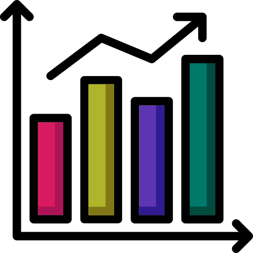 Gráfico de barras Basic Mixture Lineal color icono