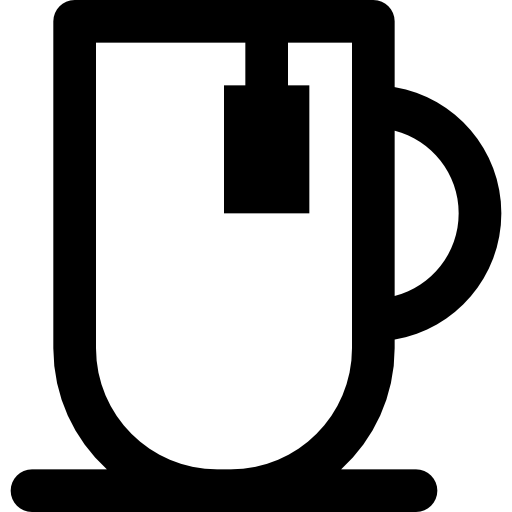 taza de té Basic Black Outline icono