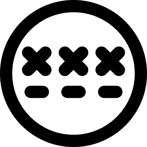 Pin code Basic Black Outline icon