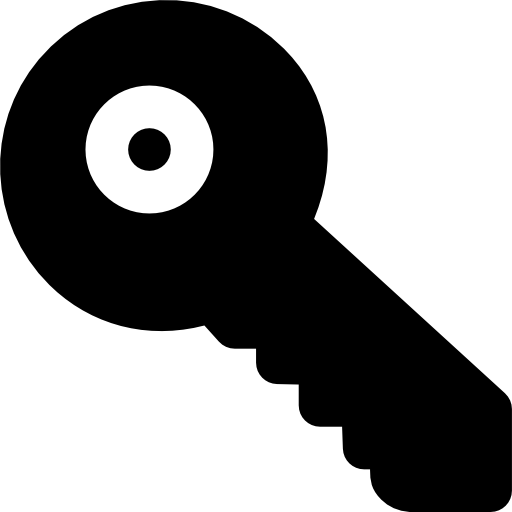 sleutel Basic Black Solid icoon