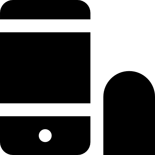 vingerafdruk Basic Black Solid icoon