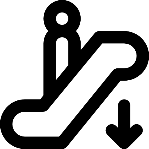 escalera mecánica Basic Black Outline icono