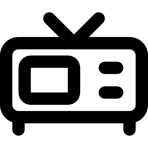 télévision Basic Black Outline Icône